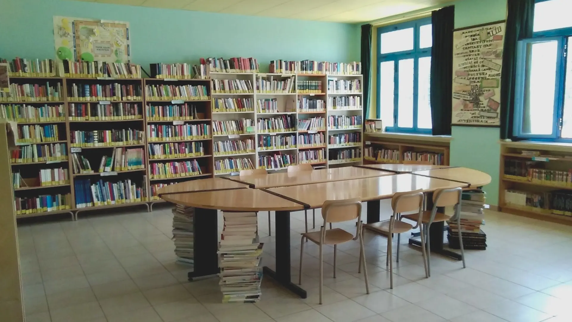 Biblioteca del carcere prima dell’intervento di riqualificazione